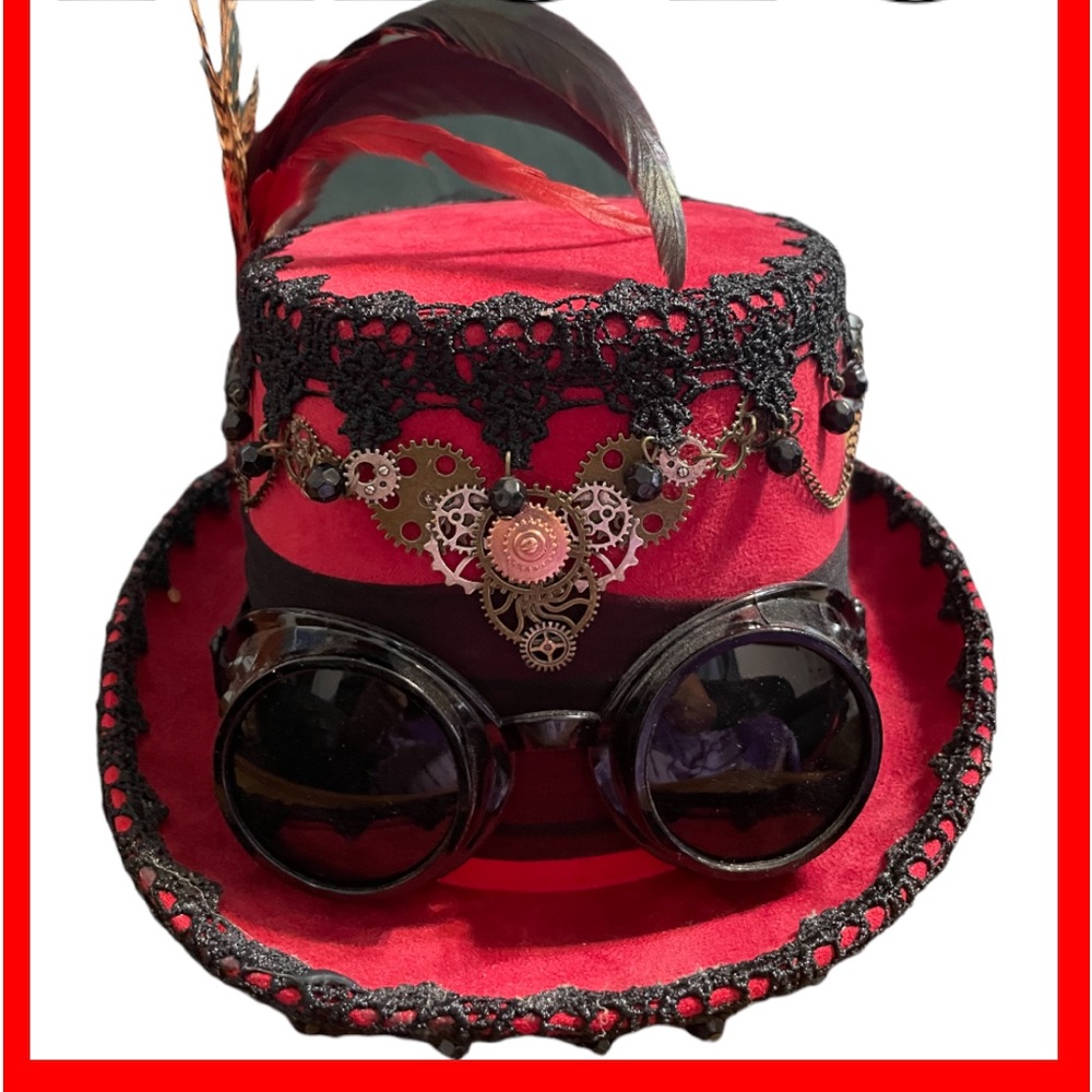NWT Steampunk hat removable goggles